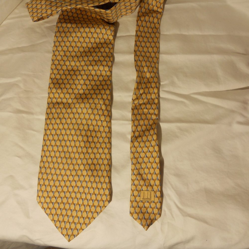 Vtg XL Golf Dunhill Silk Tie Italy Links Champions